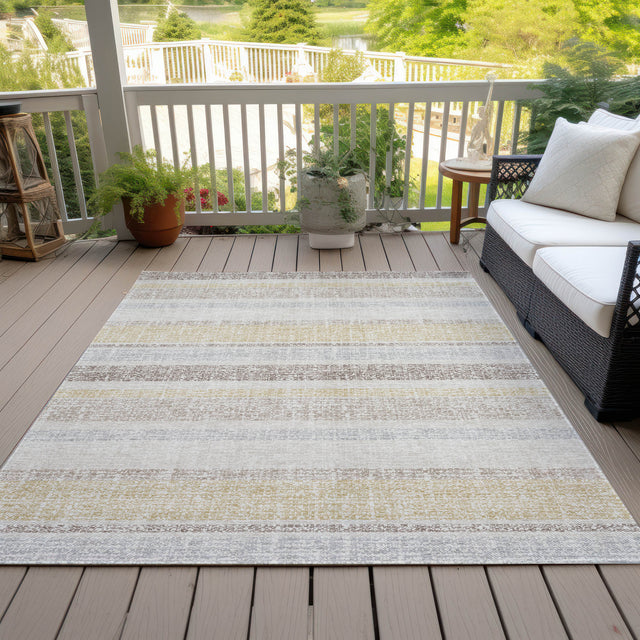 Addison Chantille ACN2122 Stripes Machine Made Transitional Ivory Rug