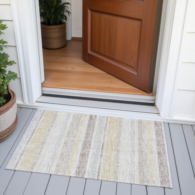 Addison Chantille ACN2122 Stripes Machine Made Transitional Ivory Rug