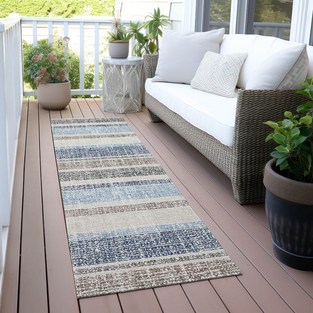 Addison Chantille ACN2122 Stripes Machine Made Transitional Navy Rug