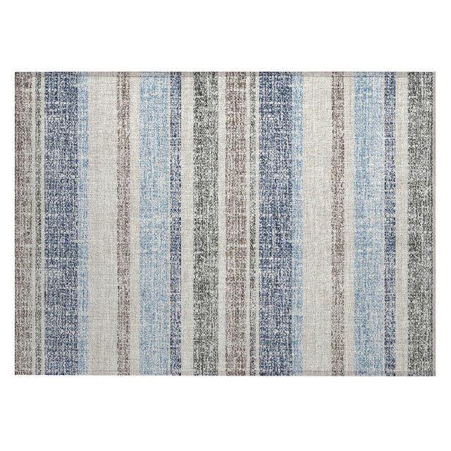 Addison Chantille ACN2122 Stripes Machine Made Transitional Navy Rug