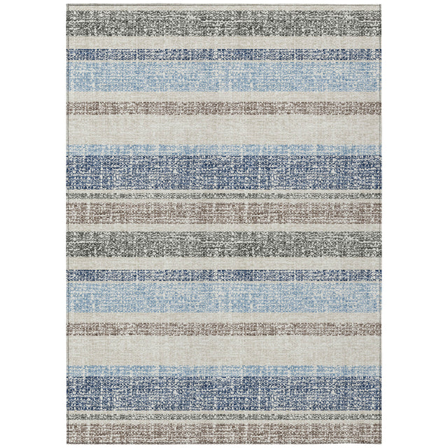 Addison Chantille ACN2122 Stripes Machine Made Transitional Navy Rug