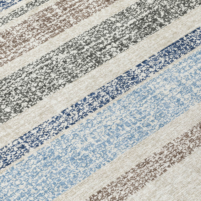 Addison Chantille ACN2122 Stripes Machine Made Transitional Navy Rug