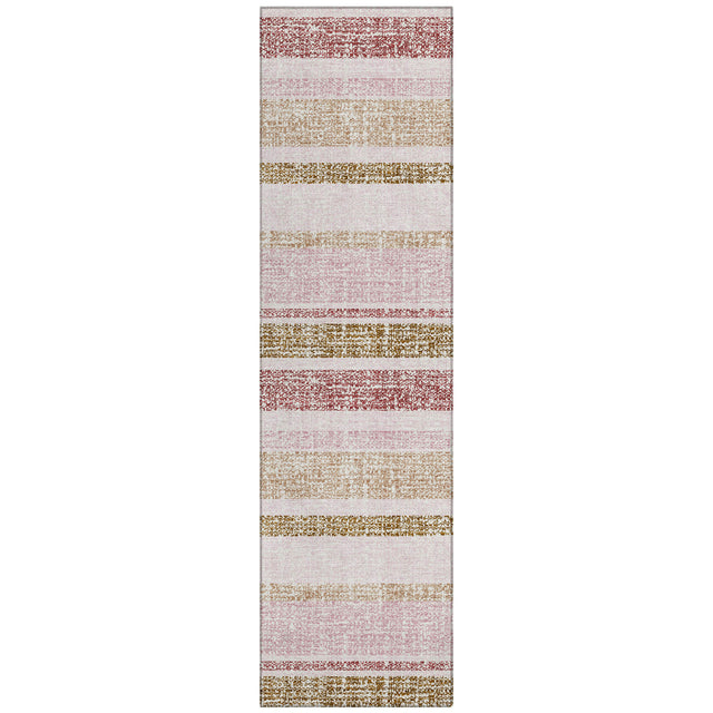Addison Chantille ACN2122 Stripes Machine Made Transitional Pink Rug