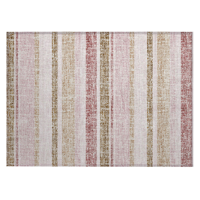 Addison Chantille ACN2122 Stripes Machine Made Transitional Pink Rug