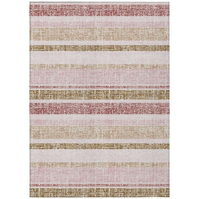 Addison Chantille ACN2122 Stripes Machine Made Transitional Pink Rug