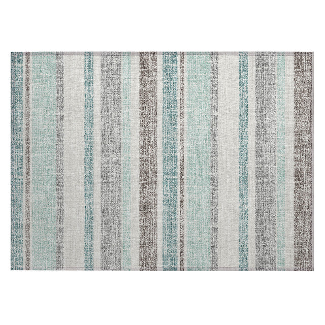 Addison Chantille ACN2122 Stripes Machine Made Transitional Teal Rug