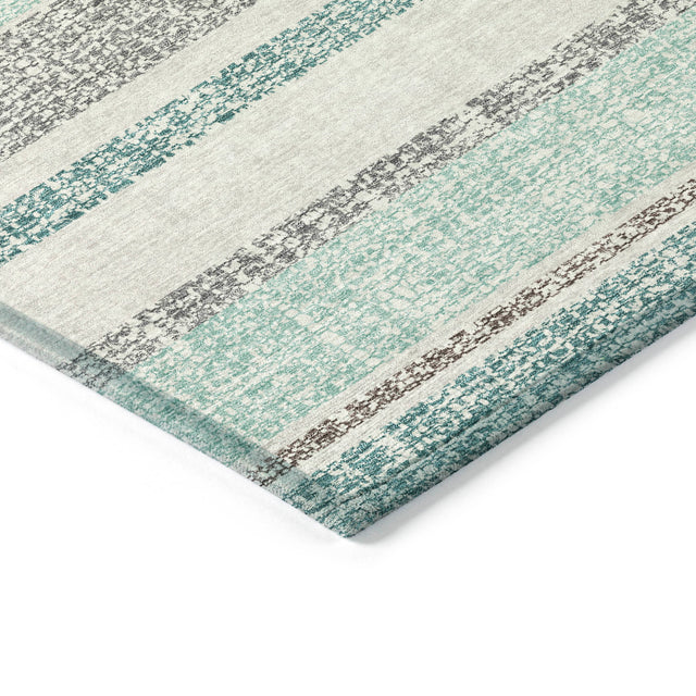 Addison Chantille ACN2122 Stripes Machine Made Transitional Teal Rug