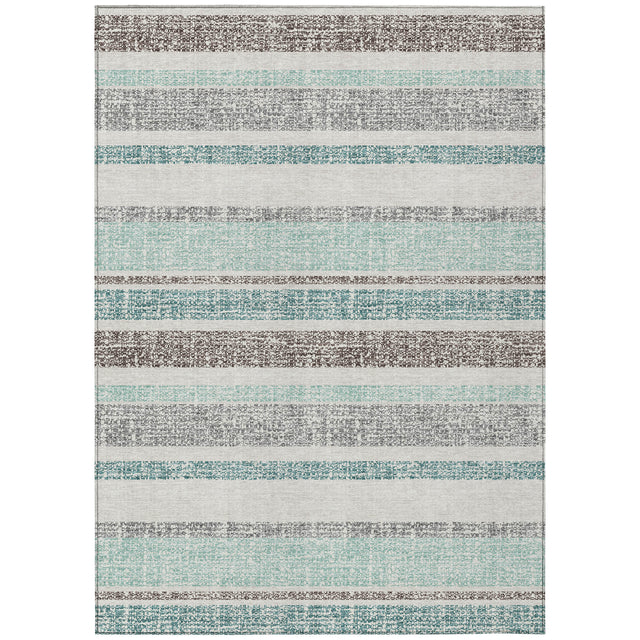 Addison Chantille ACN2122 Stripes Machine Made Transitional Teal Rug
