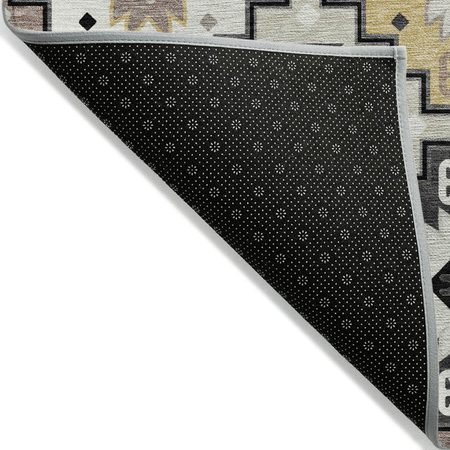 Addison Chantille ACN2123 Ethnic Machine Made Transitional Black Rug