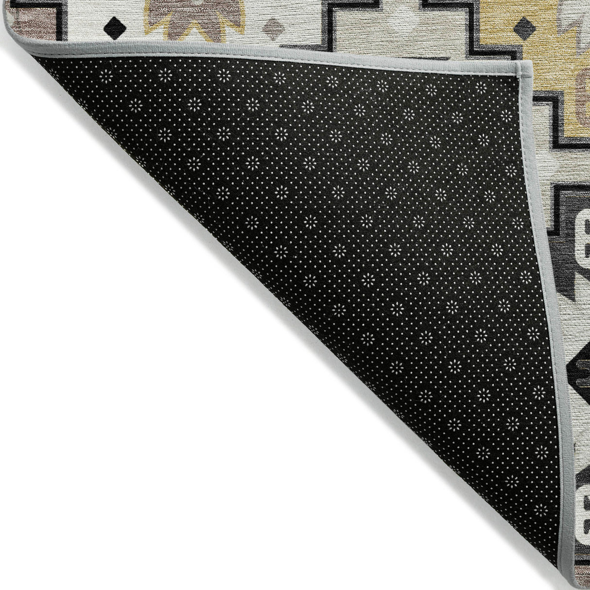 Addison Chantille ACN2123 Ethnic Machine Made Transitional Black Rug
