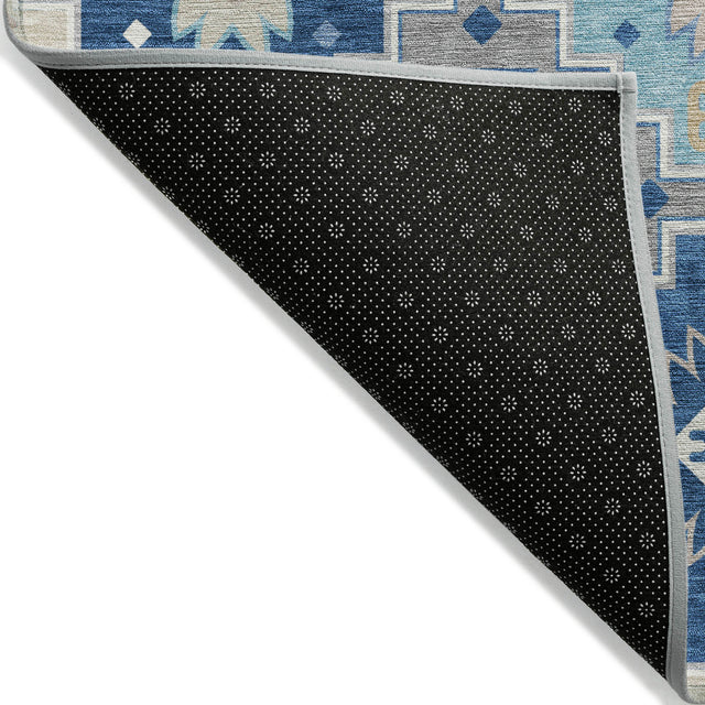 Addison Chantille ACN2123 Ethnic Machine Made Transitional Blue Rug