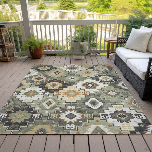 Addison Chantille ACN2123 Ethnic Machine Made Transitional Fern Rug