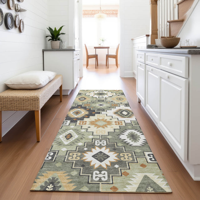 Addison Chantille ACN2123 Ethnic Machine Made Transitional Fern Rug