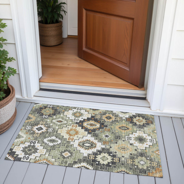 Addison Chantille ACN2123 Ethnic Machine Made Transitional Fern Rug