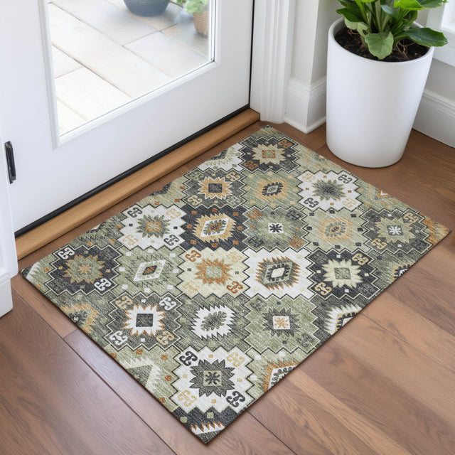 Addison Chantille ACN2123 Ethnic Machine Made Transitional Fern Rug