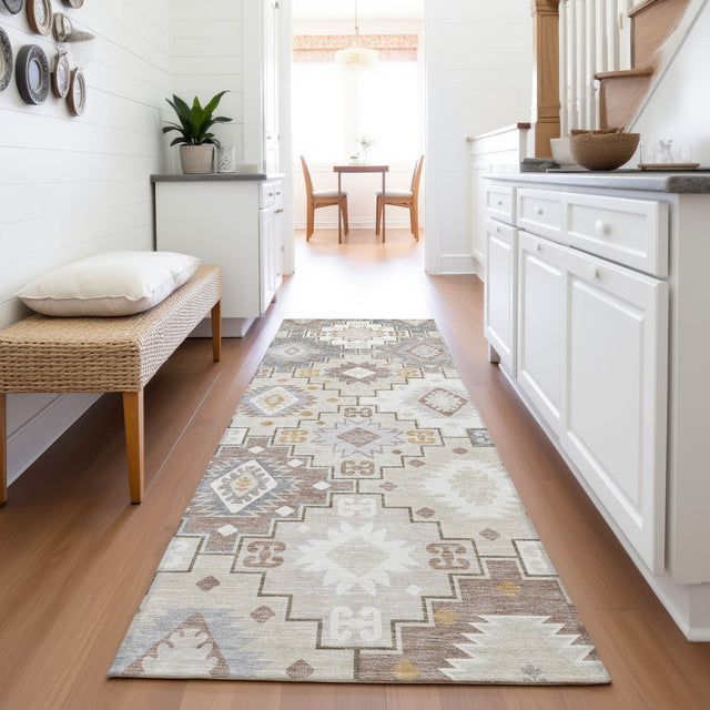 Addison Chantille ACN2123 Ethnic Machine Made Transitional Ivory Rug