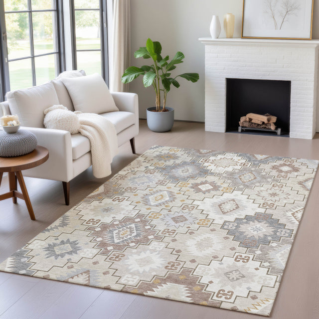 Addison Chantille ACN2123 Ethnic Machine Made Transitional Ivory Rug