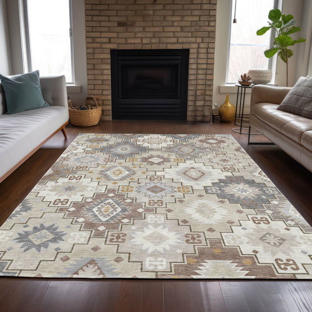 Addison Chantille ACN2123 Ethnic Machine Made Transitional Ivory Rug