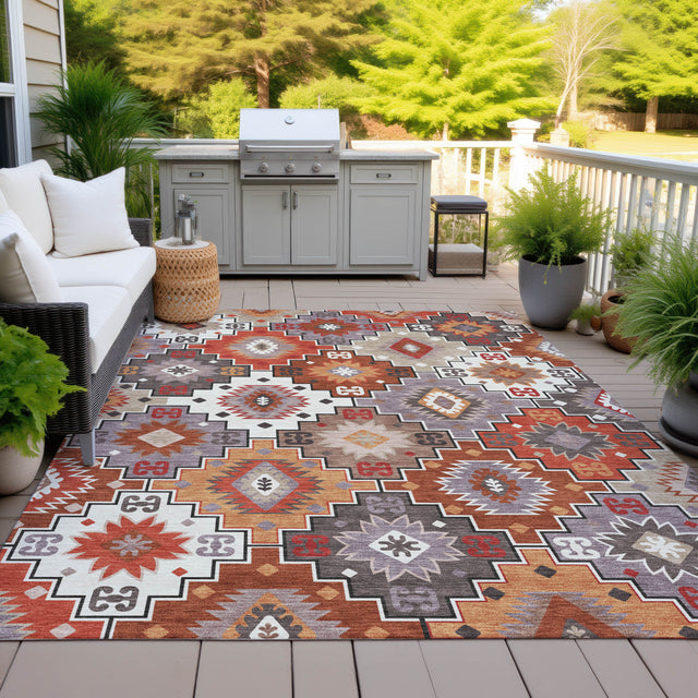 Addison Chantille ACN2123 Ethnic Machine Made Transitional Paprika Rug