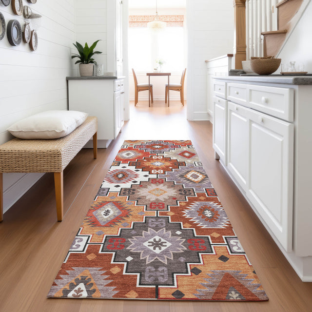 Addison Chantille ACN2123 Ethnic Machine Made Transitional Paprika Rug