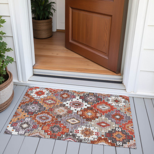 Addison Chantille ACN2123 Ethnic Machine Made Transitional Paprika Rug