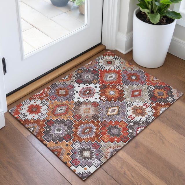 Addison Chantille ACN2123 Ethnic Machine Made Transitional Paprika Rug