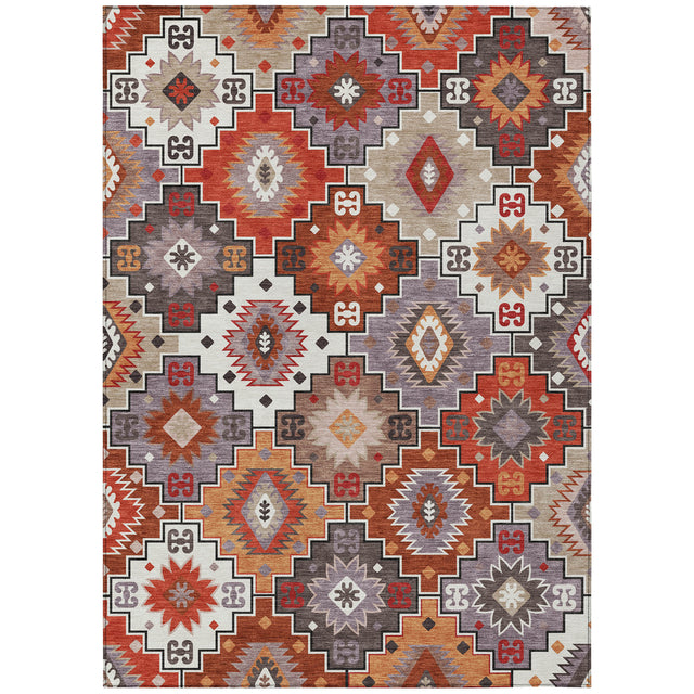 Addison Chantille ACN2123 Ethnic Machine Made Transitional Paprika Rug