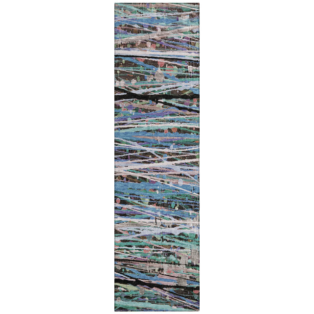 Addison Chantille ACN2125 Stripes Machine Made Transitional Blue Rug