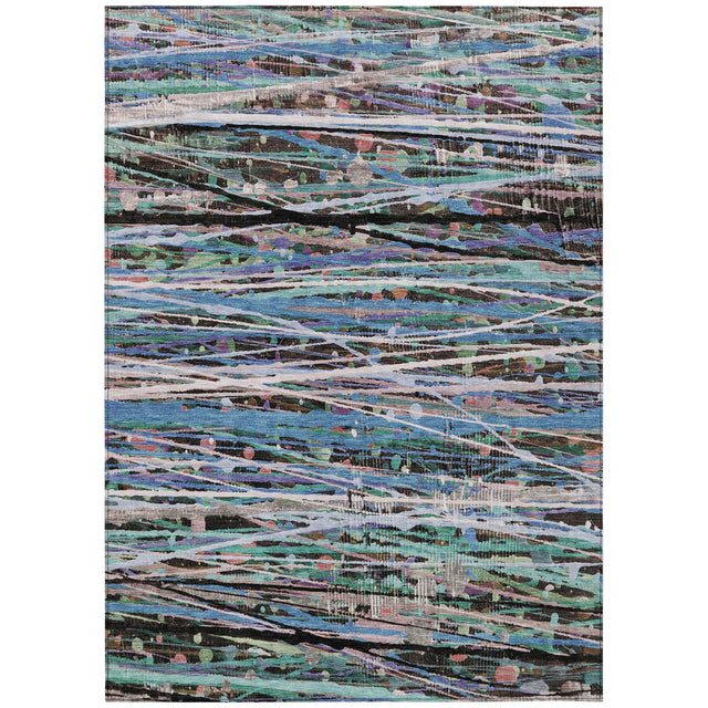 Addison Chantille ACN2125 Stripes Machine Made Transitional Blue Rug