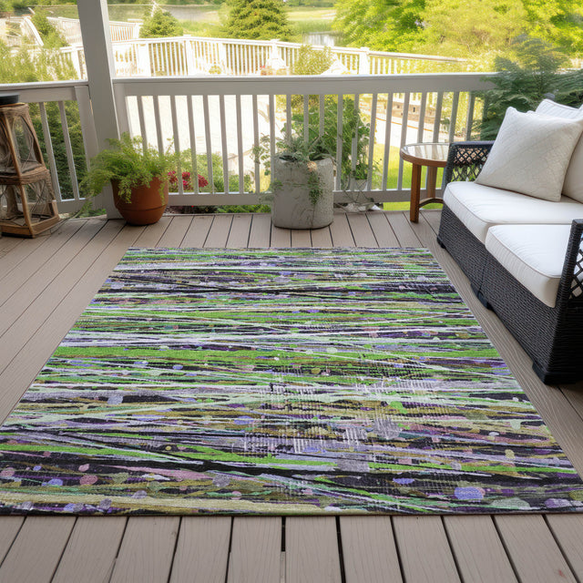 Addison Chantille ACN2125 Stripes Machine Made Transitional Green Rug
