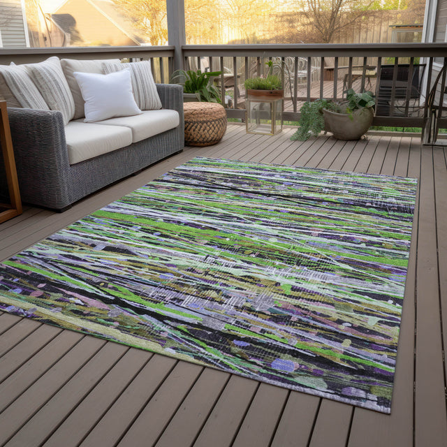 Addison Chantille ACN2125 Stripes Machine Made Transitional Green Rug