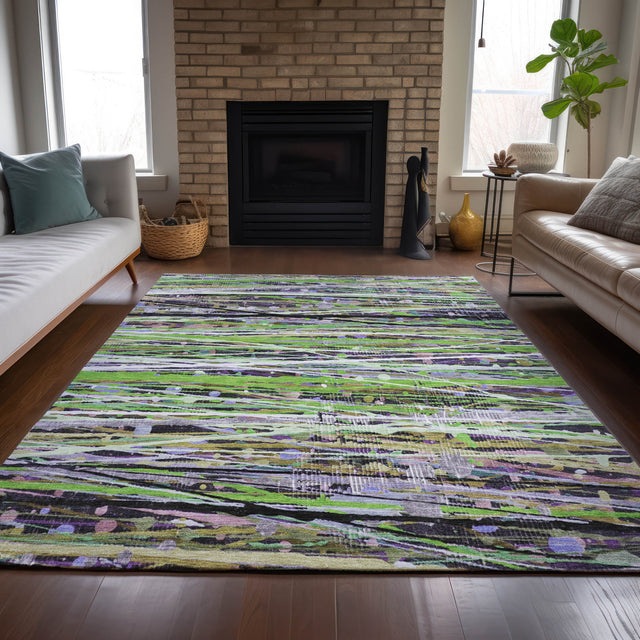 Addison Chantille ACN2125 Stripes Machine Made Transitional Green Rug