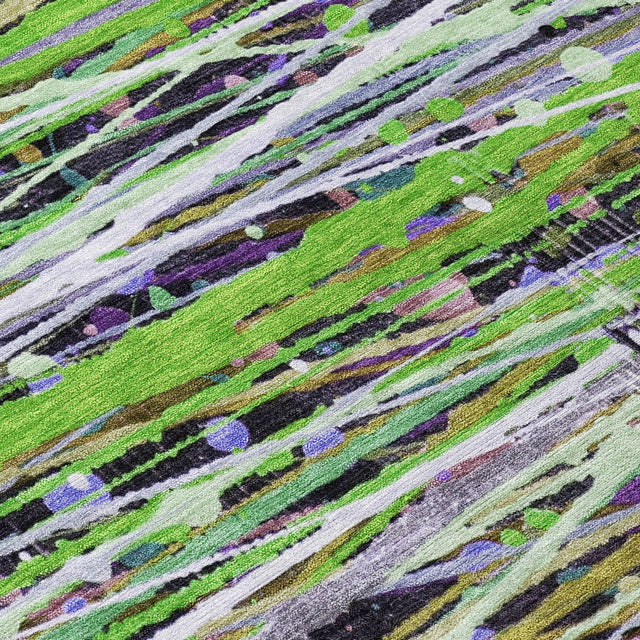 Addison Chantille ACN2125 Stripes Machine Made Transitional Green Rug