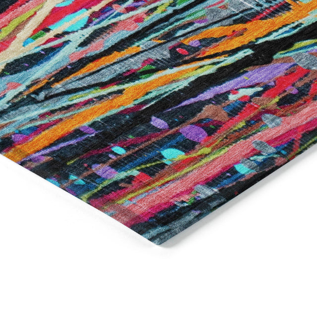 Addison Chantille ACN2125 Stripes Machine Made Transitional Orange Rug