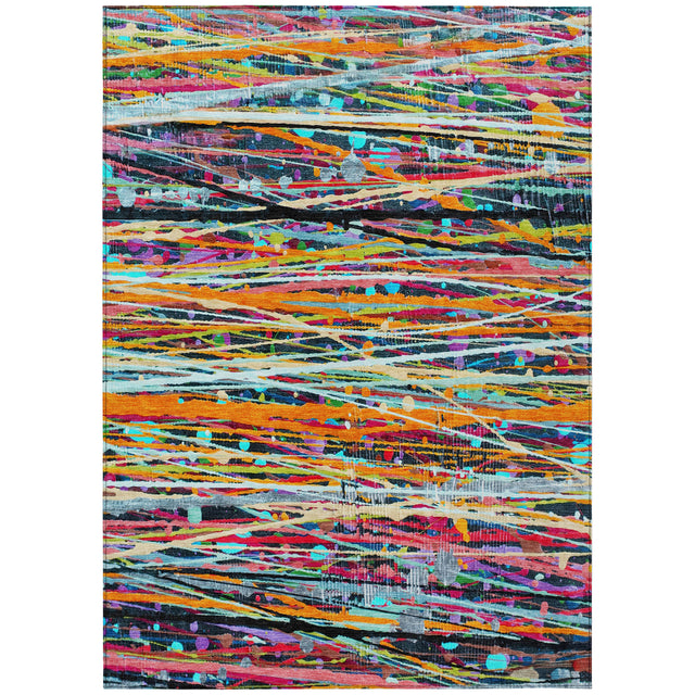 Addison Chantille ACN2125 Stripes Machine Made Transitional Orange Rug