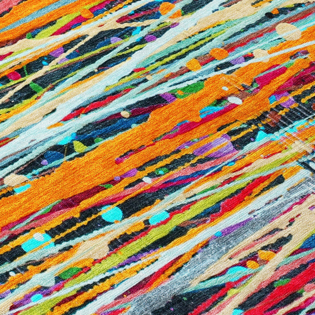 Addison Chantille ACN2125 Stripes Machine Made Transitional Orange Rug