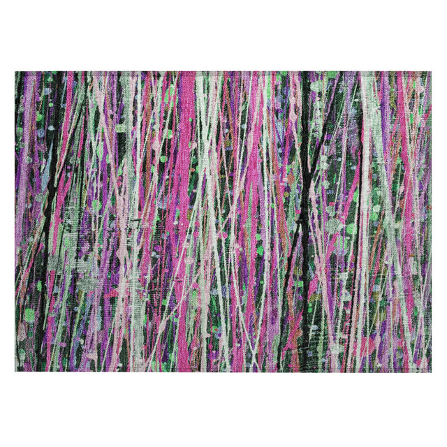 Addison Chantille ACN2125 Stripes Machine Made Transitional Pink Rug