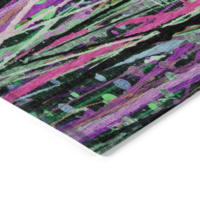 Addison Chantille ACN2125 Stripes Machine Made Transitional Pink Rug