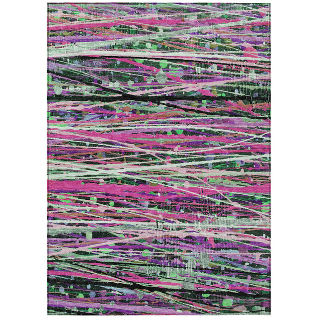 Addison Chantille ACN2125 Stripes Machine Made Transitional Pink Rug