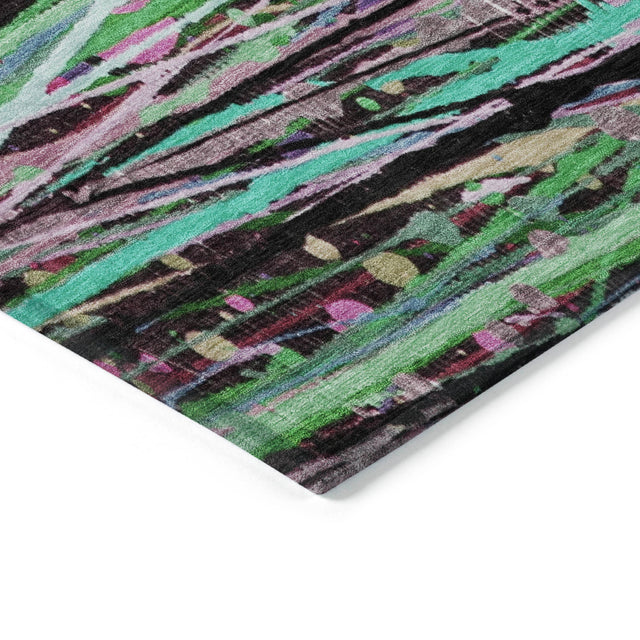 Addison Chantille ACN2125 Stripes Machine Made Transitional Teal Rug