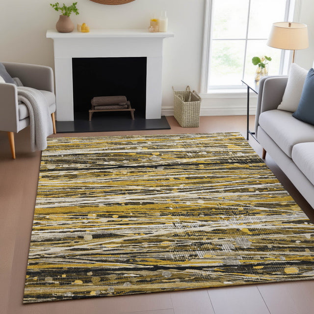 Addison Chantille ACN2126 Stripes Machine Made Transitional Brown Rug