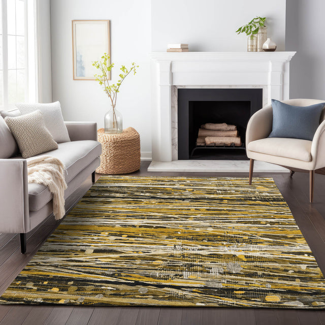 Addison Chantille ACN2126 Stripes Machine Made Transitional Brown Rug