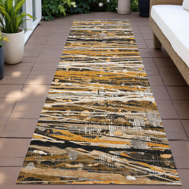 Addison Chantille ACN2126 Stripes Machine Made Transitional Copper Rug