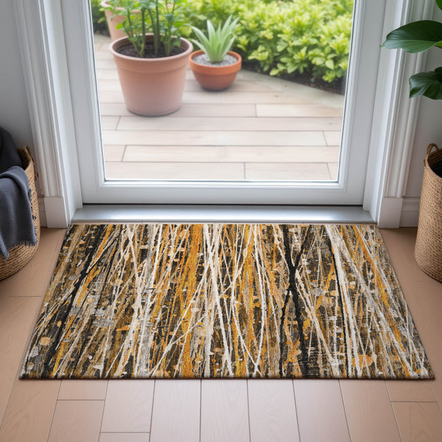 Addison Chantille ACN2126 Stripes Machine Made Transitional Copper Rug