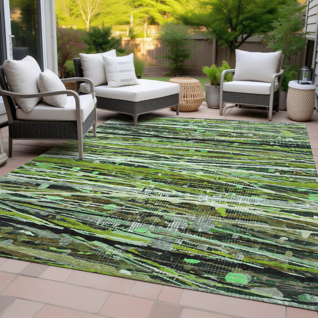 Addison Chantille ACN2126 Stripes Machine Made Transitional Green Rug