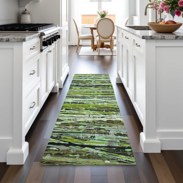 Addison Chantille ACN2126 Stripes Machine Made Transitional Green Rug