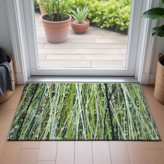 Addison Chantille ACN2126 Stripes Machine Made Transitional Green Rug