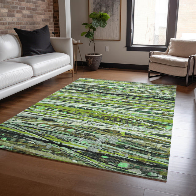 Addison Chantille ACN2126 Stripes Machine Made Transitional Green Rug