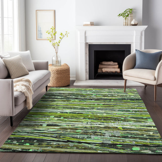 Addison Chantille ACN2126 Stripes Machine Made Transitional Green Rug