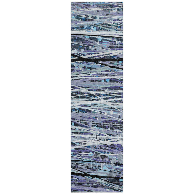 Addison Chantille ACN2126 Stripes Machine Made Transitional Purple Rug